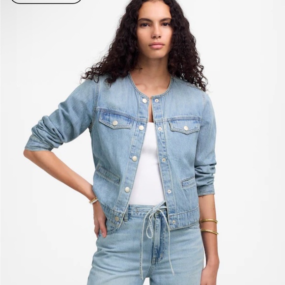 Madewell Jackets & Blazers - Madewell Cinched Lady Jacket in Ashbury Wash: Airy Denim Edition